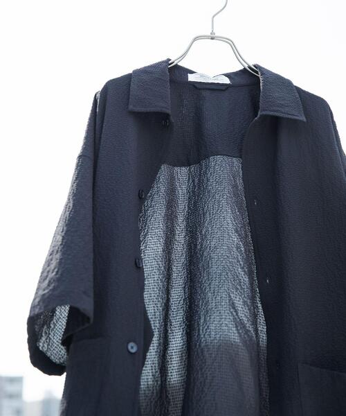 URBAN RESEARCH Sonny Label(アーバンリサーチサニーレーベル)の「シアサッカーショートスリーブコーチシャツ(シャツ/ブラウス・メンズ・グリーン/ブラック/ネイビー・LARGE/MEDIUM)」の22枚目の写真
