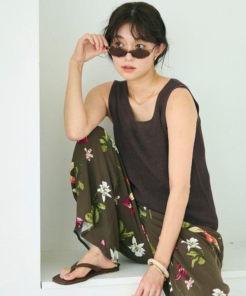 coca(coca)(コカ)の「メッシュニットベスト(ベスト・レディース・ブラウン/アイボリー・L/S/M)」の17枚目の写真