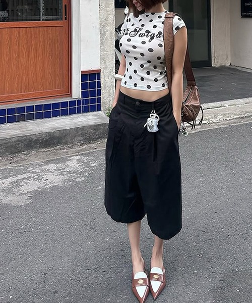 shyam inspiration(シャムインスピレーション)の「ドットロゴシアータイトTシャツ/半袖/シアートップス(Tシャツ/カットソー・レディース・ホワイト・M/S)」の10枚目の写真