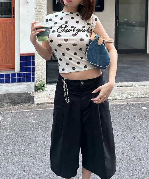 shyam inspiration(シャムインスピレーション)の「ドットロゴシアータイトTシャツ/半袖/シアートップス(Tシャツ/カットソー・レディース・ホワイト・M/S)」の11枚目の写真