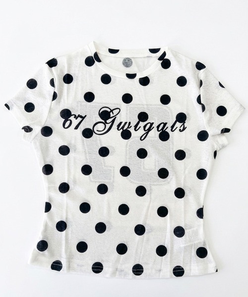 shyam inspiration(シャムインスピレーション)の「ドットロゴシアータイトTシャツ/半袖/シアートップス(Tシャツ/カットソー・レディース・ホワイト・M/S)」の14枚目の写真