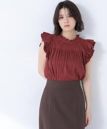 NATURAL BEAUTY BASIC | ハイネックフリルスリーブカットソー(Tシャツ/カットソー)