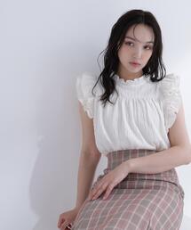 NATURAL BEAUTY BASIC | ハイネックフリルスリーブカットソー(Tシャツ/カットソー)