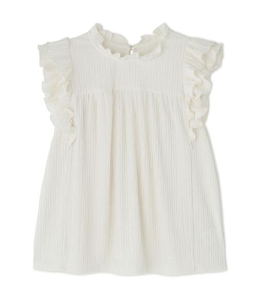 NATURAL BEAUTY BASIC(ナチュラルビューティーベーシック)の「ハイネックフリルスリーブカットソー(Tシャツ/カットソー・レディース・ピンク/オフホワイト/ダークブラウン・フリ-)」の4枚目の写真