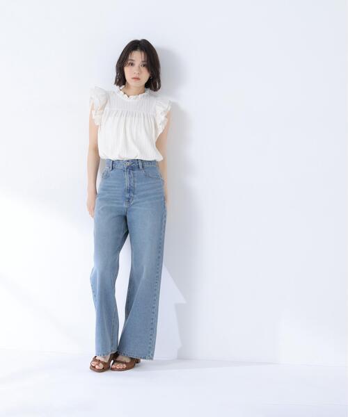 NATURAL BEAUTY BASIC(ナチュラルビューティーベーシック)の「ハイネックフリルスリーブカットソー(Tシャツ/カットソー・レディース・ピンク/オフホワイト/ダークブラウン・フリ-)」の14枚目の写真