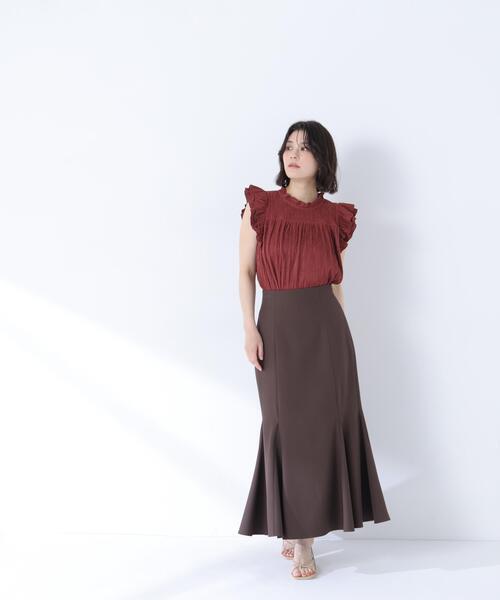 NATURAL BEAUTY BASIC(ナチュラルビューティーベーシック)の「ハイネックフリルスリーブカットソー(Tシャツ/カットソー・レディース・ピンク/オフホワイト/ダークブラウン・フリ-)」の17枚目の写真