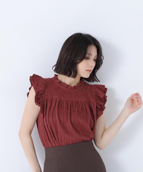 NATURAL BEAUTY BASIC(ナチュラルビューティーベーシック)の「ハイネックフリルスリーブカットソー(Tシャツ/カットソー・レディース・ピンク/オフホワイト/ダークブラウン・フリ-)」の18枚目の写真