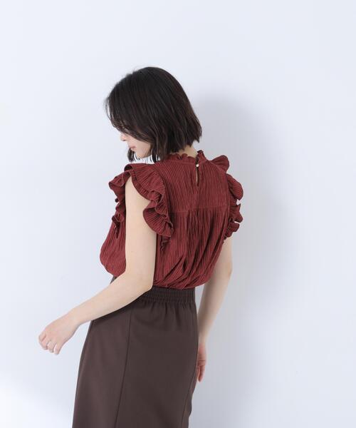 NATURAL BEAUTY BASIC(ナチュラルビューティーベーシック)の「ハイネックフリルスリーブカットソー(Tシャツ/カットソー・レディース・ピンク/オフホワイト/ダークブラウン・フリ-)」の20枚目の写真