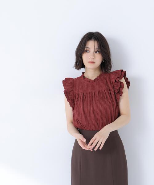 NATURAL BEAUTY BASIC(ナチュラルビューティーベーシック)の「ハイネックフリルスリーブカットソー(Tシャツ/カットソー・レディース・ピンク/オフホワイト/ダークブラウン・フリ-)」の22枚目の写真