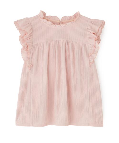 NATURAL BEAUTY BASIC（ナチュラルビューティーベーシック）の「ハイネックフリルスリーブカットソー（Tシャツ/カットソー・レディース・ピンク/オフホワイト/ダークブラウン・ﾌﾘ-）」の11枚目の写真