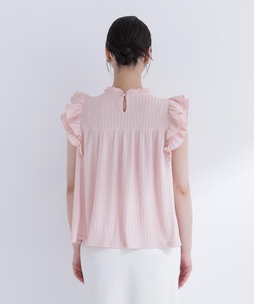 NATURAL BEAUTY BASIC（ナチュラルビューティーベーシック）の「ハイネックフリルスリーブカットソー（Tシャツ/カットソー・レディース・ピンク/オフホワイト/ダークブラウン・ﾌﾘ-）」の22枚目の写真