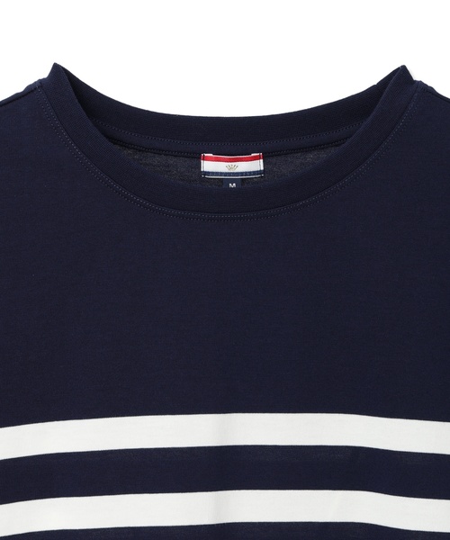 Petit Honfleur(プチオンフルール)の「パネルボーダーTシャツ【接触冷感・UVカット・オーガニックコットンブレンド】(Tシャツ/カットソー・レディース・ホワイト/ネイビー・M/L)」の18枚目の写真