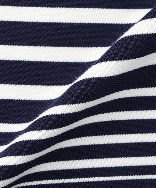 Petit Honfleur(プチオンフルール)の「パネルボーダーTシャツ【接触冷感・UVカット・オーガニックコットンブレンド】(Tシャツ/カットソー・レディース・ホワイト/ネイビー・M/L)」の21枚目の写真