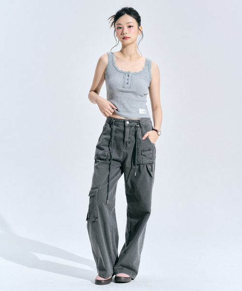 ZEROPLANET（ゼロプラネット）の「ケルシーボタンスリーブレス [GREY]（Tシャツ/カットソー・レディース・その他・FREE）」の3枚目の写真