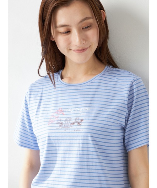 McGREGOR(マックレガー)の「コットンボーダー&プリントT(Tシャツ/カットソー・レディース・ブルー系その他2/スモークピンク/アイボリー・M/L)」の4枚目の写真
