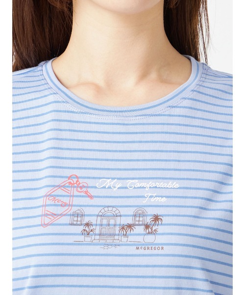 McGREGOR(マックレガー)の「コットンボーダー&プリントT(Tシャツ/カットソー・レディース・ブルー系その他2/スモークピンク/アイボリー・M/L)」の7枚目の写真