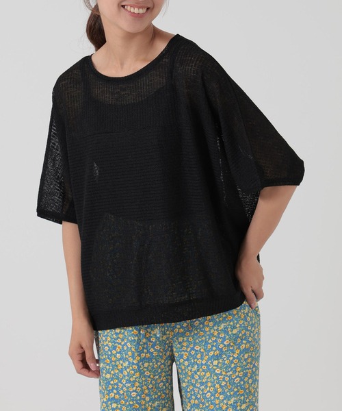 HEART MARKET(ハートマーケット)の「ドライタッチニットライクプルオーバー(Tシャツ/カットソー・レディース・ナチュラル/ダークオレンジ/ダークブラウン/ブラック・FREE)」の2枚目の写真