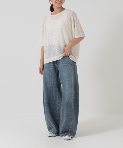 HEART MARKET(ハートマーケット)の「ドライタッチニットライクプルオーバー(Tシャツ/カットソー・レディース・ナチュラル/ダークオレンジ/ダークブラウン/ブラック・FREE)」の5枚目の写真
