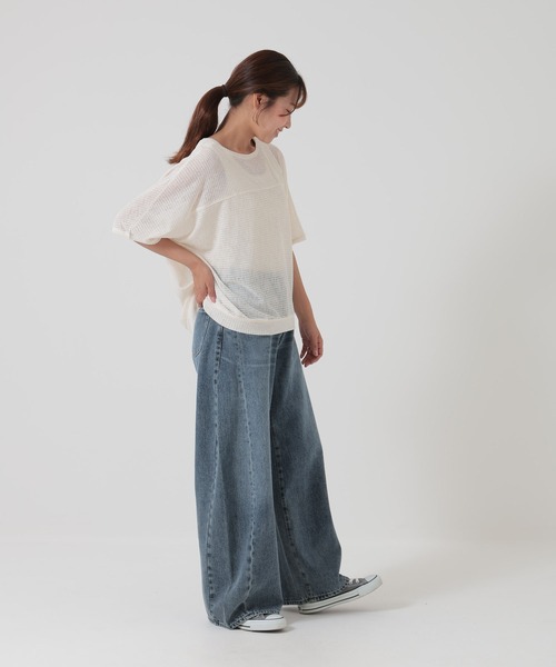 HEART MARKET(ハートマーケット)の「ドライタッチニットライクプルオーバー(Tシャツ/カットソー・レディース・ナチュラル/ダークオレンジ/ダークブラウン/ブラック・FREE)」の6枚目の写真