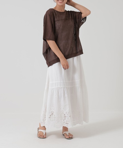 HEART MARKET(ハートマーケット)の「ドライタッチニットライクプルオーバー(Tシャツ/カットソー・レディース・ナチュラル/ダークオレンジ/ダークブラウン/ブラック・FREE)」の21枚目の写真