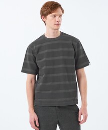 クルーネックTシャツ ポップコーンシャドーボーダー