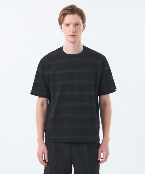 MACKINTOSH PHILOSOPHY（ﾏｯｷﾝﾄｯｼｭ ﾌｨﾛｿﾌｨｰ）の「クルーネックTシャツ ポップコーンシャドーボーダー（Tシャツ/カットソー・メンズ・チャコールグレー/ホワイト/ブラック・40/38）」の7枚目の写真