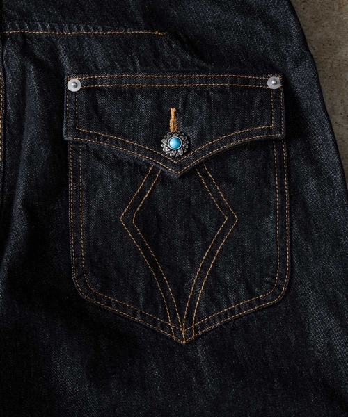 ADAMASTE(アダマスト)の「Western 3panel Buggy Denim Pants - ウエスタン3パネルバギーデニムパンツ【セットアップ対応】(デニムパンツ・メンズ・ブラック/インディゴブルー・SMALL/MEDIUM/LARGE)」の20枚目の写真