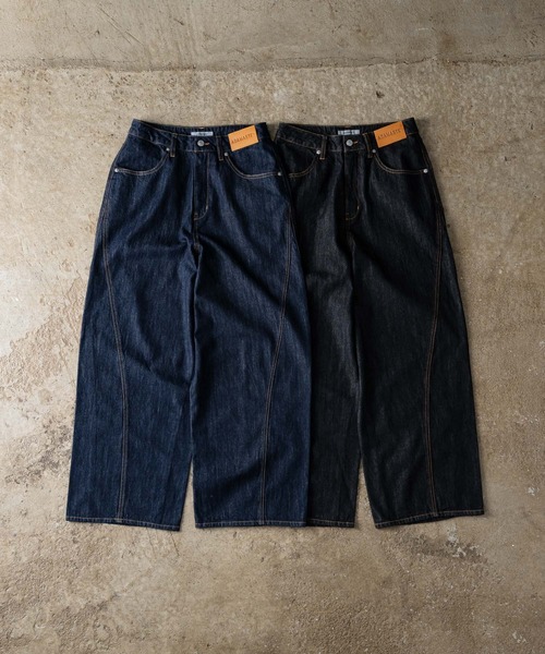 ADAMASTE(アダマスト)の「Western 3panel Buggy Denim Pants - ウエスタン3パネルバギーデニムパンツ【セットアップ対応】(デニムパンツ・メンズ・ブラック/インディゴブルー・SMALL/MEDIUM/LARGE)」の22枚目の写真