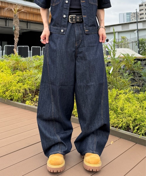 ADAMASTE(アダマスト)の「Western 3panel Buggy Denim Pants - ウエスタン3パネルバギーデニムパンツ【セットアップ対応】(デニムパンツ・メンズ・ブラック/インディゴブルー・SMALL/MEDIUM/LARGE)」の9枚目の写真