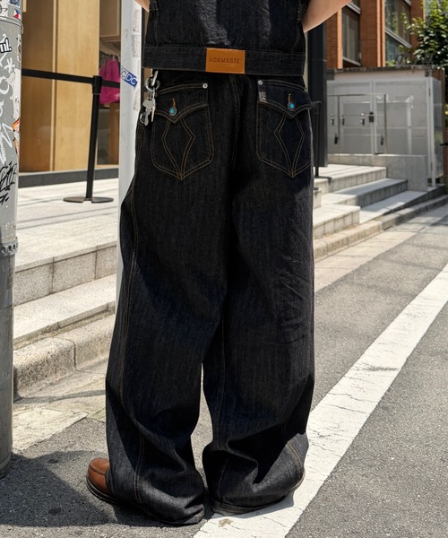 ADAMASTE(アダマスト)の「Western 3panel Buggy Denim Pants - ウエスタン3パネルバギーデニムパンツ【セットアップ対応】(デニムパンツ・メンズ・ブラック/インディゴブルー・SMALL/MEDIUM/LARGE)」の6枚目の写真