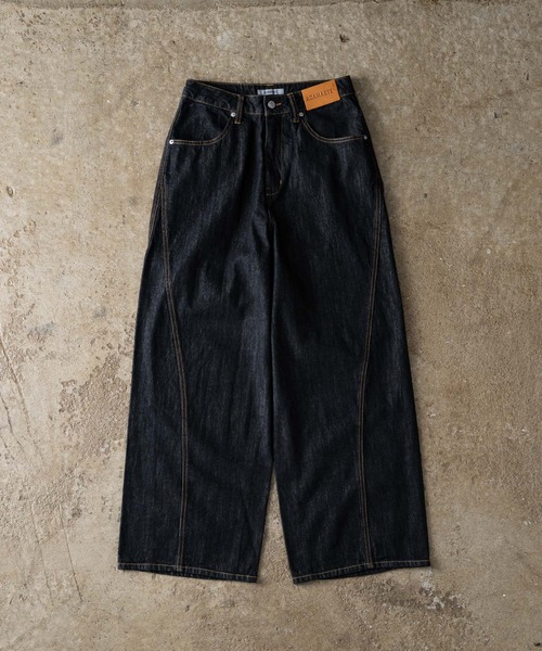 ADAMASTE(アダマスト)の「Western 3panel Buggy Denim Pants - ウエスタン3パネルバギーデニムパンツ【セットアップ対応】(デニムパンツ・メンズ・ブラック/インディゴブルー・SMALL/MEDIUM/LARGE)」の13枚目の写真
