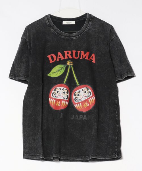 attagirl(アタガール)の「ウォッシュ加工オーバーサイズダルマプリントTシャツ(Tシャツ/カットソー・レディース・ブルー/ピンク/ブラック・L/M)」の1枚目の写真