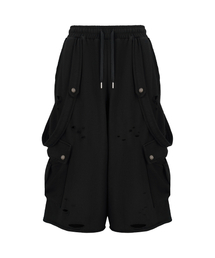 LECYTO（レシト）の「Suspender Cargo Bermuda Pants_[Black]（その他パンツ）」