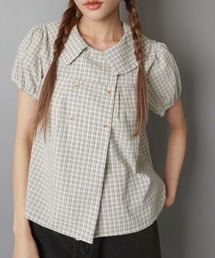 パフスリーブ」に該当するトップス（グレー/灰色系）ファッション通販