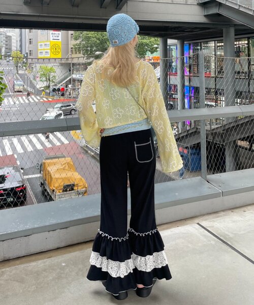 HELLO.SANFRANCISCO(ハローサンフランシスコ)の「【HELLO.SANFRANCISCO】レースフリルワッフルパンツ(その他パンツ・レディース・ブラック/ブルー・MEDIUM/SMALL)」の12枚目の写真