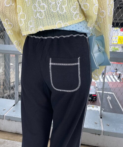 HELLO.SANFRANCISCO(ハローサンフランシスコ)の「【HELLO.SANFRANCISCO】レースフリルワッフルパンツ(その他パンツ・レディース・ブラック/ブルー・MEDIUM/SMALL)」の16枚目の写真
