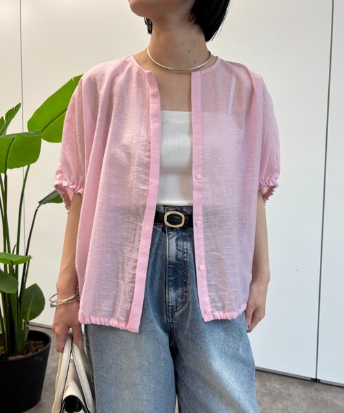 Jena espace merveilleux(ジェナ エスパスメルヴェイユ)の「【PalinkA/パリンカ】スラブ5分袖ブラウス(シャツ/ブラウス・レディース・ピンク/チャコールグレー/オフホワイト・FREE)」の17枚目の写真