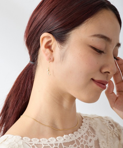 CALIN STANDARD(カリンスタンダード)の「◆金属アレルギー対応◆◆made in japan◆【痛くない】【落ちにくい】【ストレスフリーな着け心地】 ムーン ループフィットイヤリング(イヤリング・レディース・ゴールド/シルバー・FREE)」の12枚目の写真