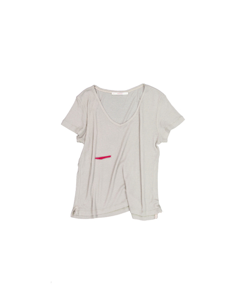 0MILEWEAR(ヤングマイルウェア)の「シアーレッドトリムTシャツ(グレー)(Tシャツ/カットソー・レディース・その他・FREE)」の10枚目の写真