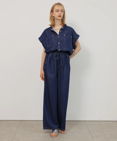CADUNE(カデュネ)の「デニムロンパース(その他パンツ・レディース・ネイビー/ライトブルー・38/36/34)」の4枚目の写真
