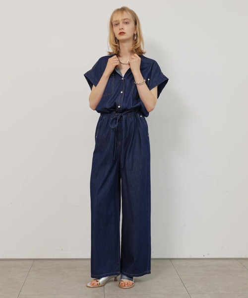CADUNE(カデュネ)の「デニムロンパース(その他パンツ・レディース・ネイビー/ライトブルー・38/36/34)」の5枚目の写真