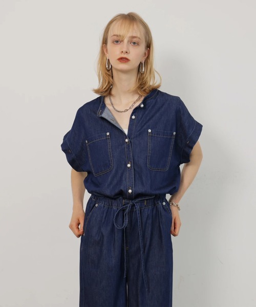 CADUNE(カデュネ)の「デニムロンパース(その他パンツ・レディース・ネイビー/ライトブルー・38/36/34)」の8枚目の写真