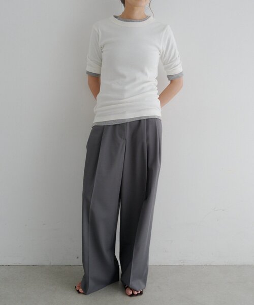 SHENERY(シーナリー)の「ソフトフライスTee(Tシャツ/カットソー・レディース・ホワイト/グレー/ピンク/レッド・FREE)」の6枚目の写真