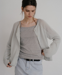 Paper knit cardigan [KNSS10CD03]_Sky blue