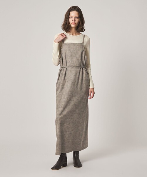 Steven Alan(スティーブンアラン)の「<Steven Alan>ヘリンボーン ツイードライク エプロン ワンピース(ワンピース・レディース・ベージュ/ネイビー・M/S)」の4枚目の写真