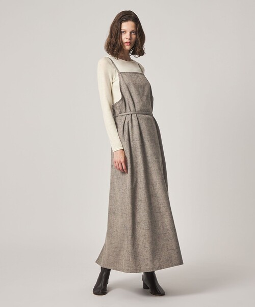 Steven Alan(スティーブンアラン)の「<Steven Alan>ヘリンボーン ツイードライク エプロン ワンピース(ワンピース・レディース・ベージュ/ネイビー・M/S)」の5枚目の写真