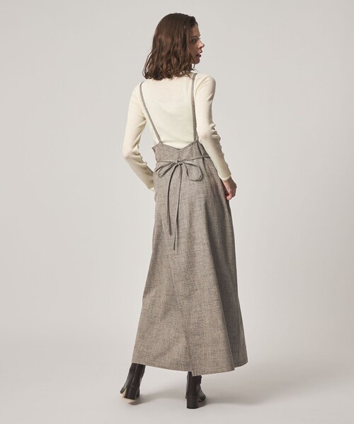 Steven Alan(スティーブンアラン)の「<Steven Alan>ヘリンボーン ツイードライク エプロン ワンピース(ワンピース・レディース・ベージュ/ネイビー・M/S)」の6枚目の写真