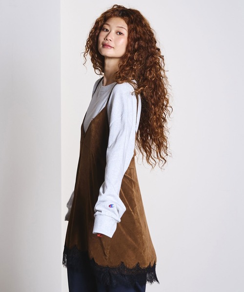 ROSE BUD(ローズバッド)の「FLOCKED TULLE CAMI DRESS(ワンピース・レディース・ブラウン/ライトグリーン・ONE SIZE)」の4枚目の写真