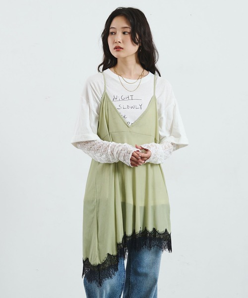 ROSE BUD(ローズバッド)の「FLOCKED TULLE CAMI DRESS(ワンピース・レディース・ブラウン/ライトグリーン・ONE SIZE)」の20枚目の写真