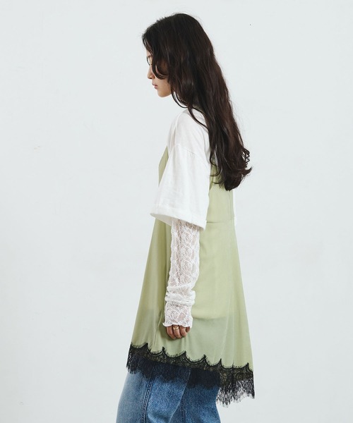 ROSE BUD(ローズバッド)の「FLOCKED TULLE CAMI DRESS(ワンピース・レディース・ブラウン/ライトグリーン・ONE SIZE)」の21枚目の写真